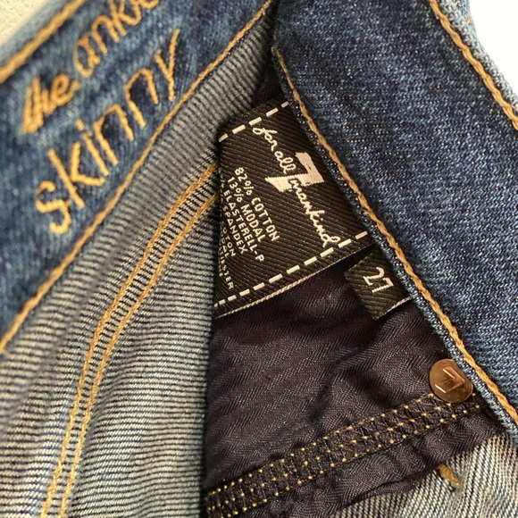 7 for all Mankind - Skinny Denim Blue Jeans - Size 27 - Picture 5 of 5